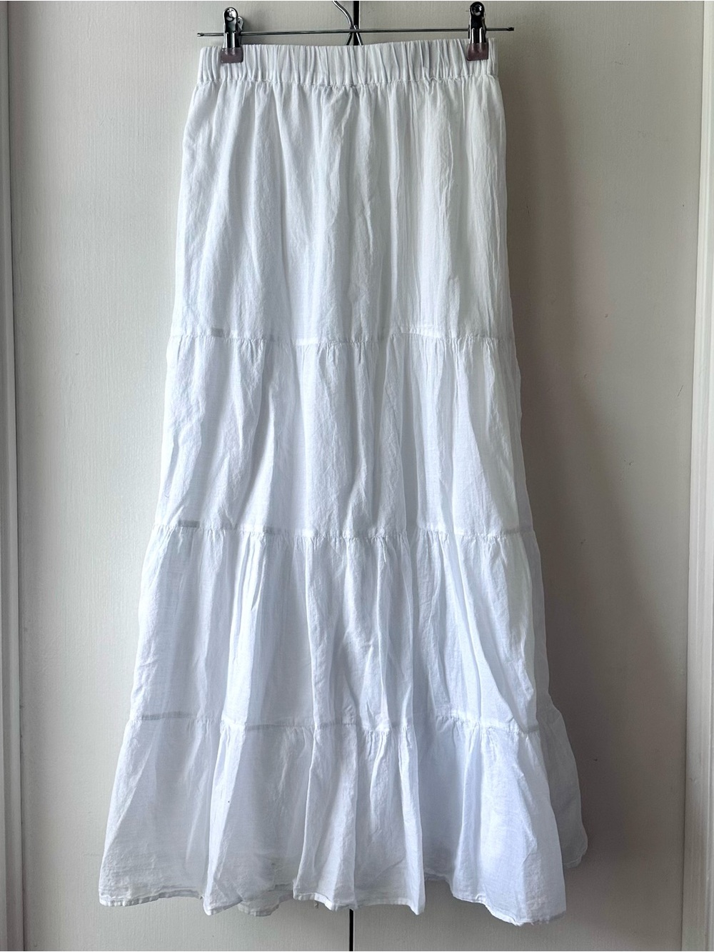 Primark White Tiered Maxi Skirt